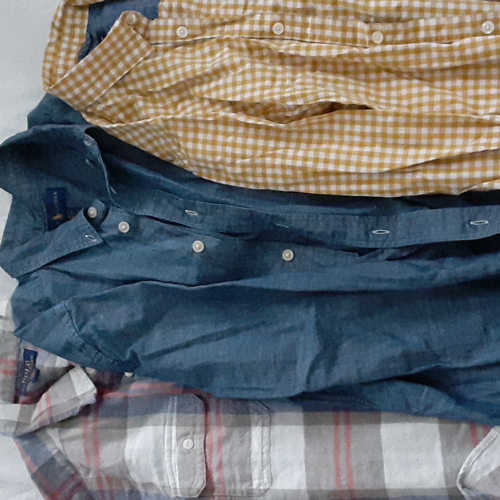 Button down shirts, plaid and jean